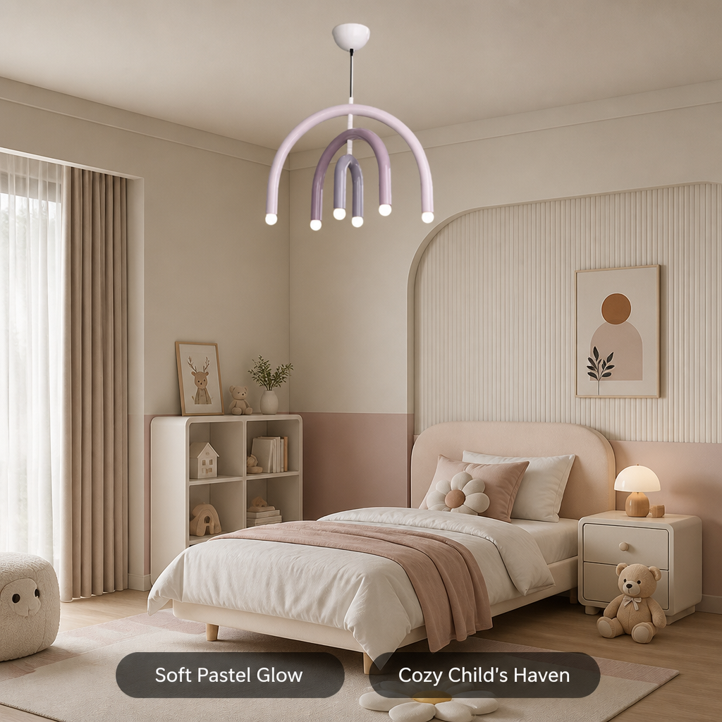 Minimalist Rainbow LED U-Shaped Pendant Light