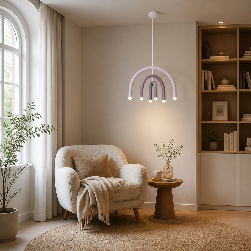 Minimalist Rainbow LED U-Shaped Pendant Light