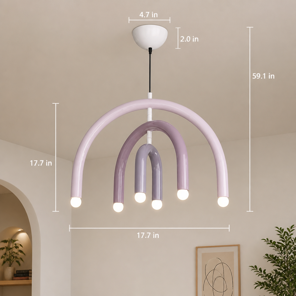 Minimalist Rainbow LED U-Shaped Pendant Light
