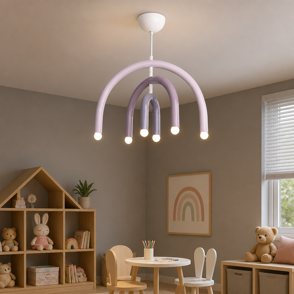 Minimalist Rainbow LED U-Shaped Pendant Light