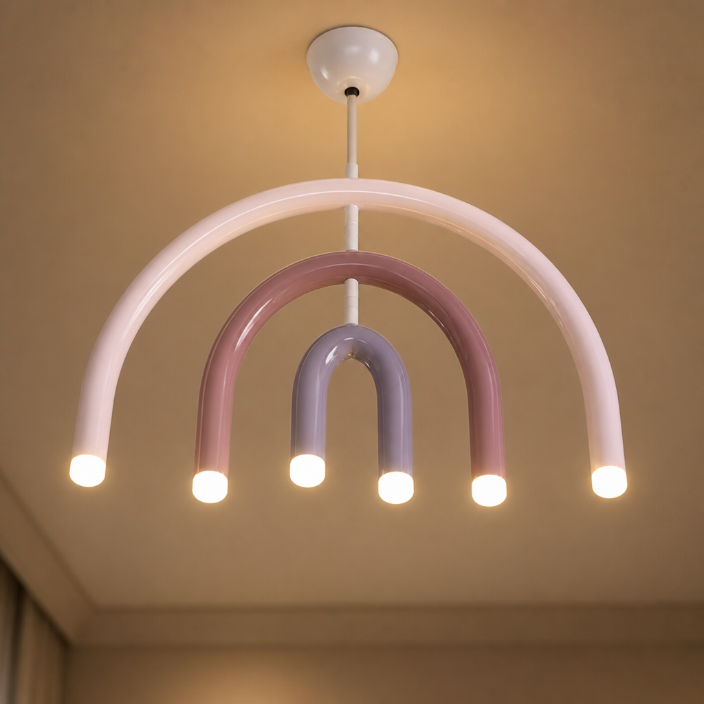 Minimalist Rainbow LED U-Shaped Pendant Light