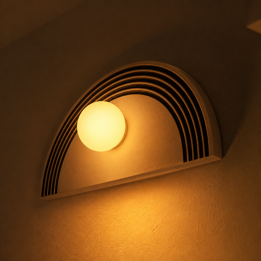 Minimalist Resin LED Half-Moon Wall Sconce