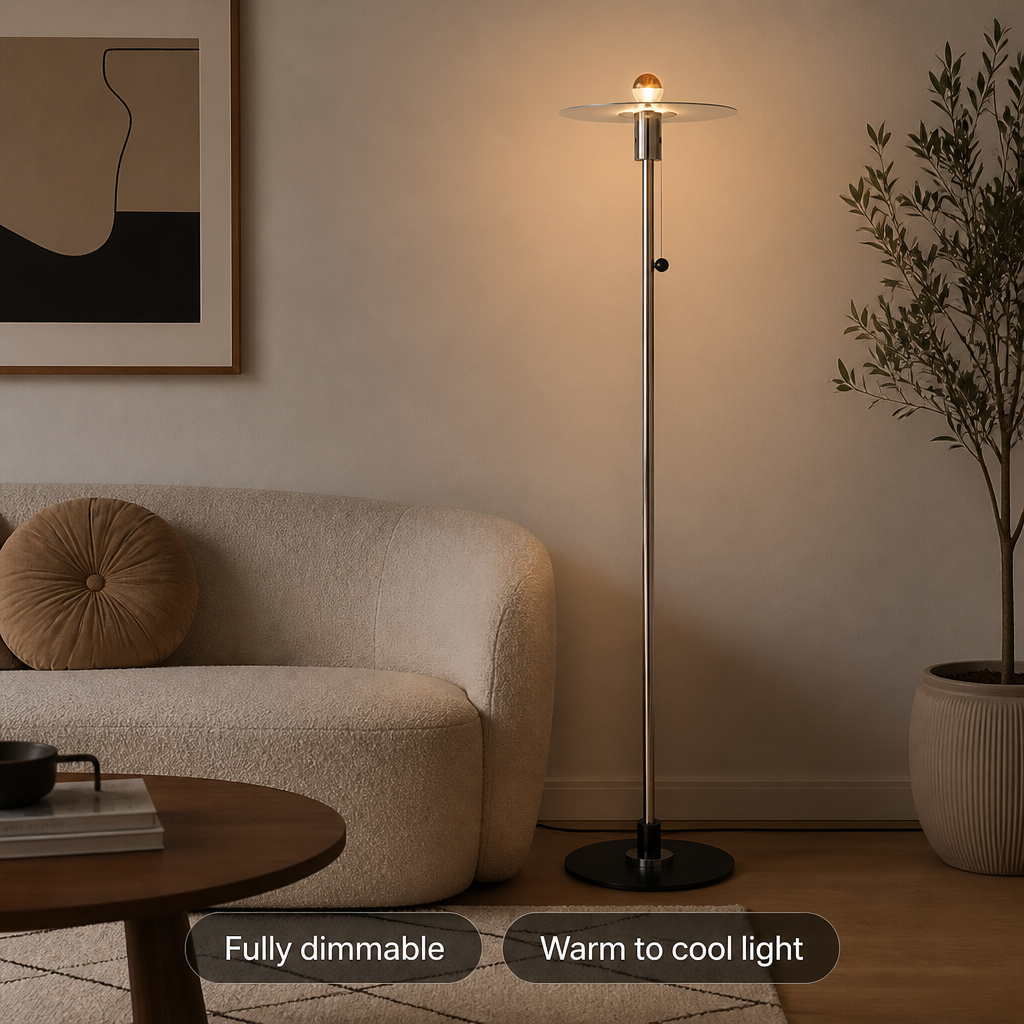 Minimalist Silver Floor Lamp