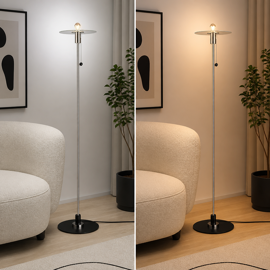 Minimalist Silver Floor Lamp