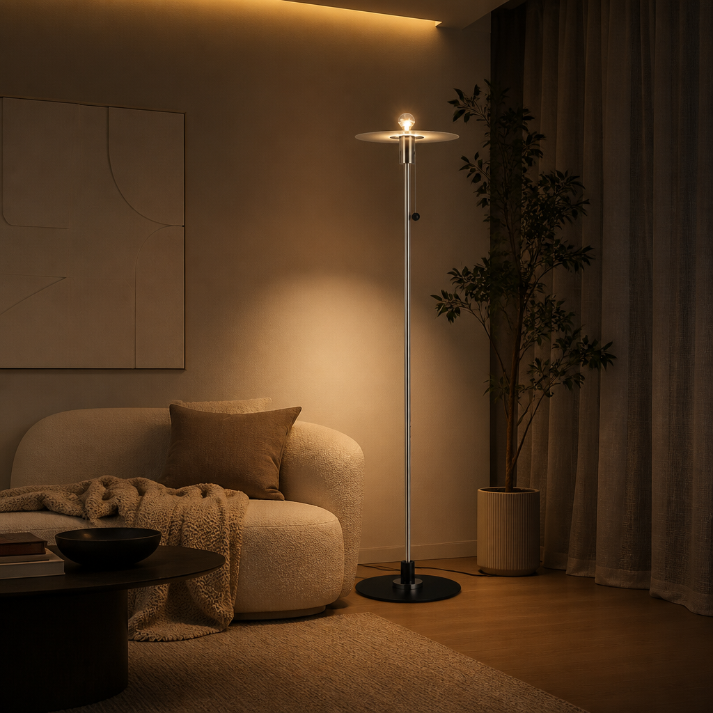 Minimalist Silver Floor Lamp