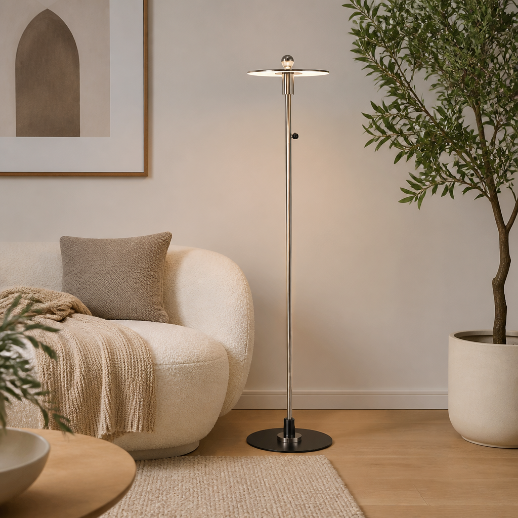 Minimalist Silver Floor Lamp