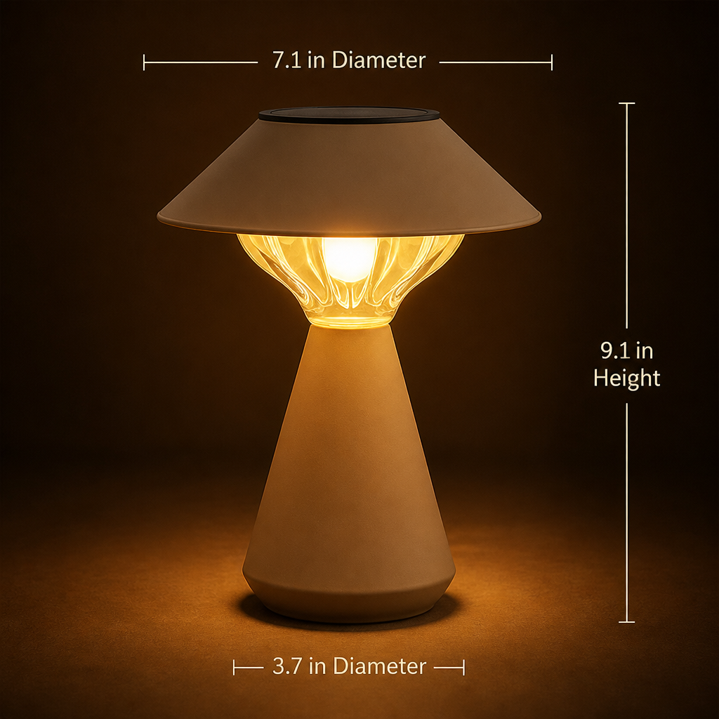 Minimalist Stainless Steel LED Solar Table Lamp