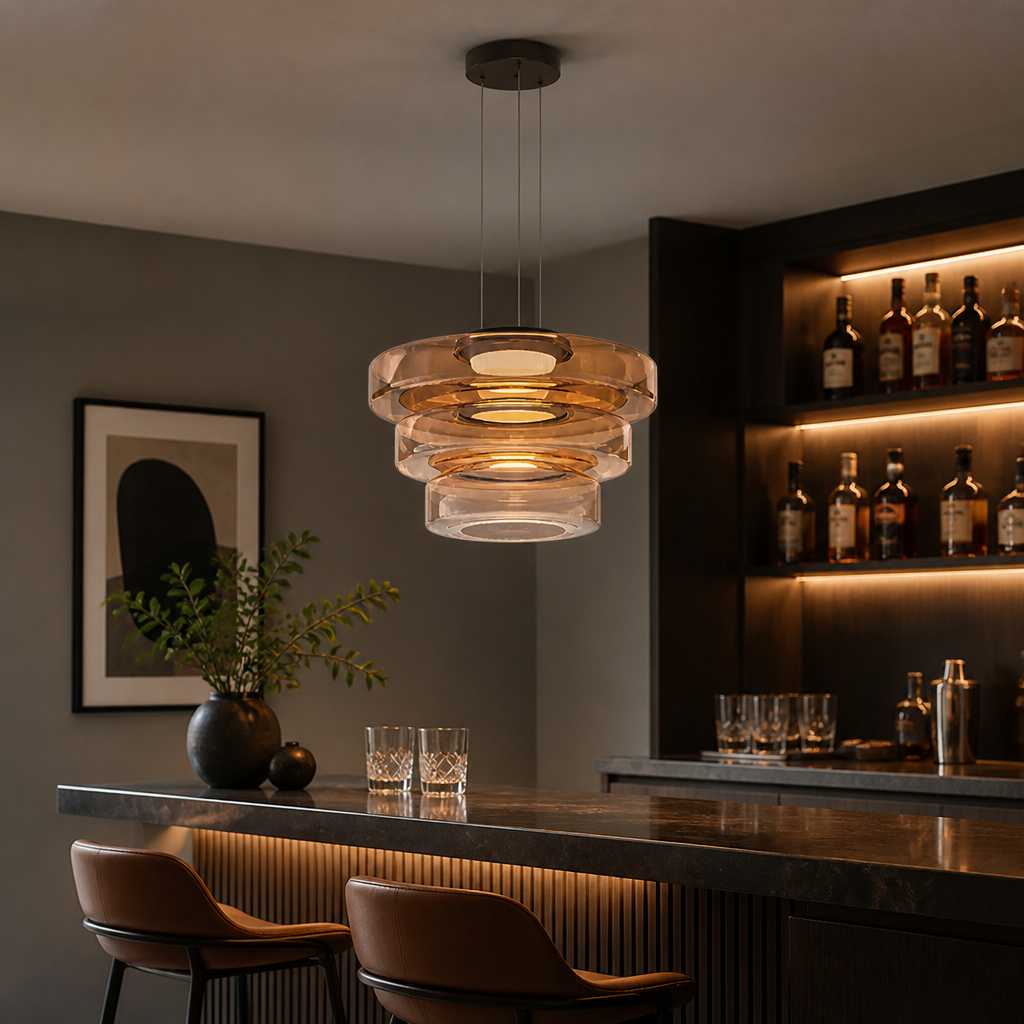 Minimalist Three-Layer Pendant Light