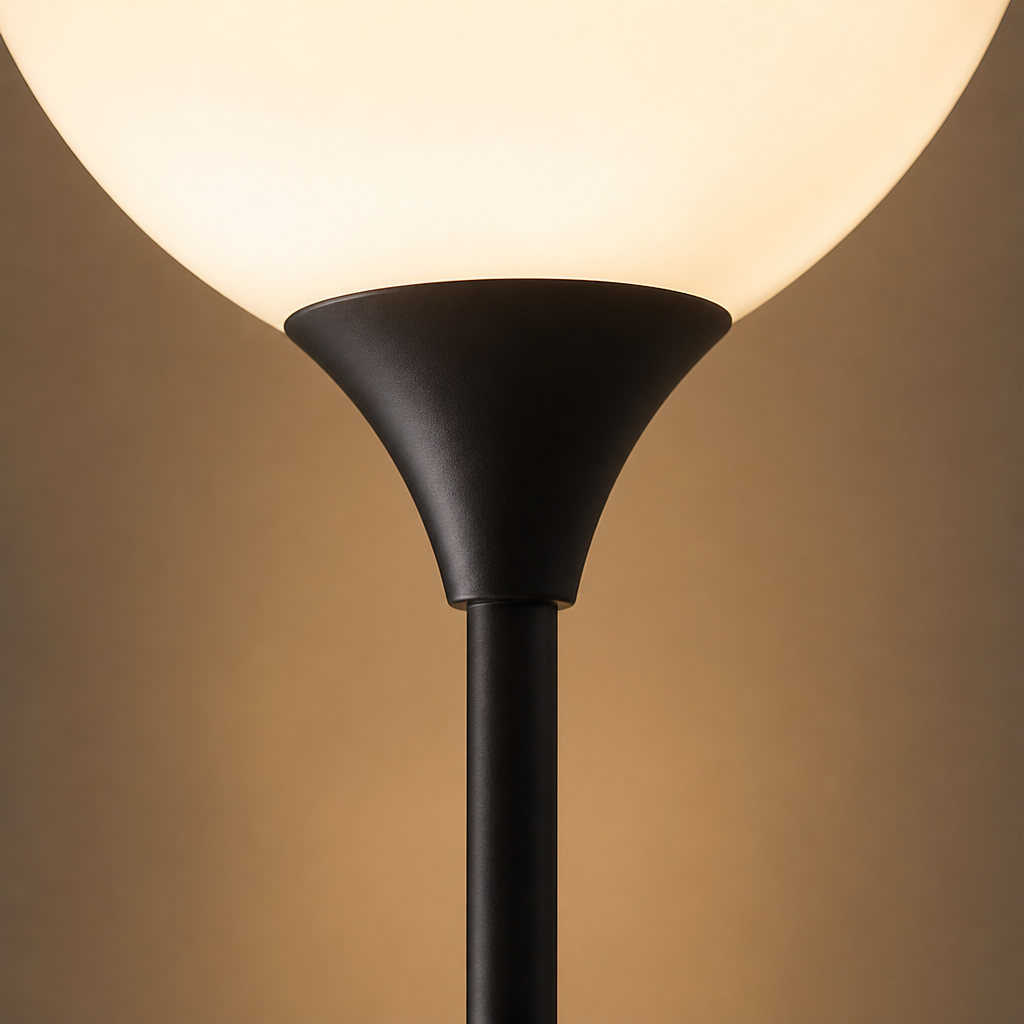 Minimalist Titanium Opal Globe Floor Lamp