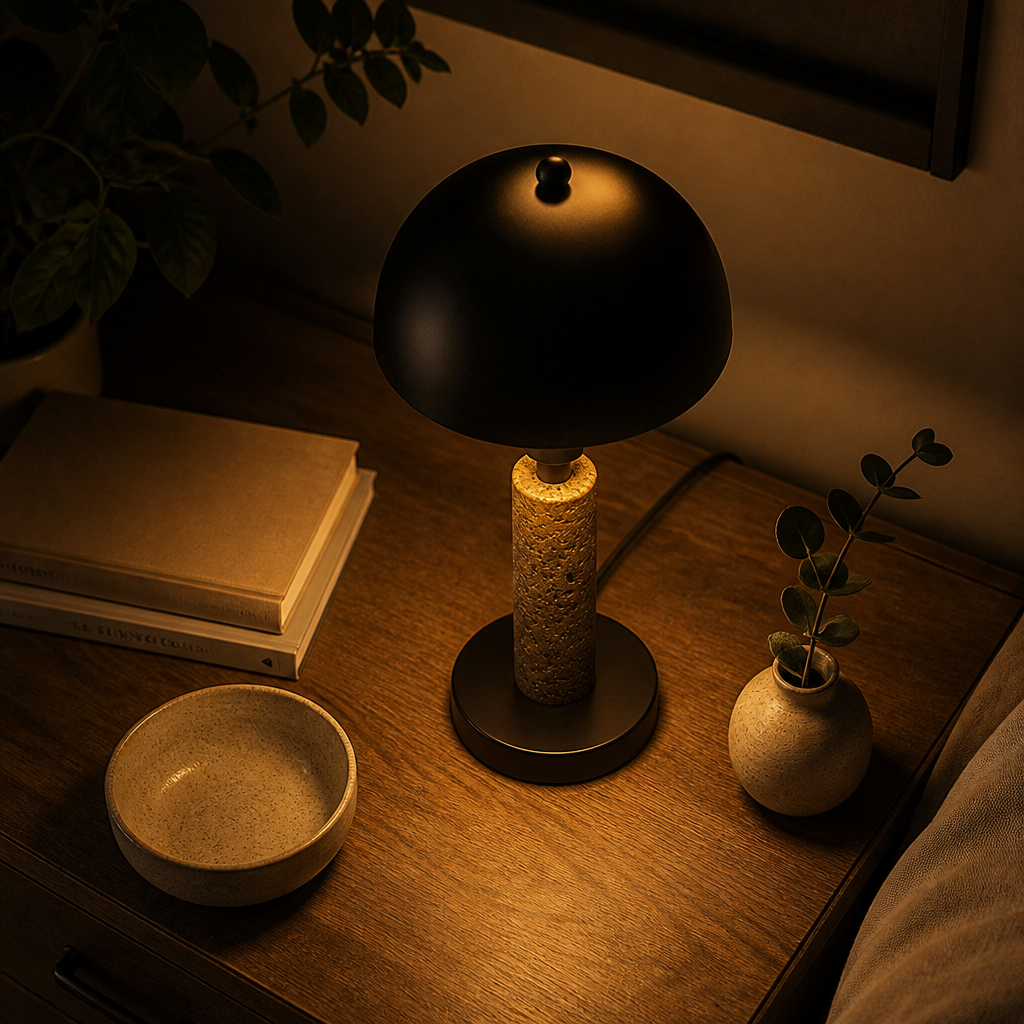 Minimalist Travertine Table Lamp