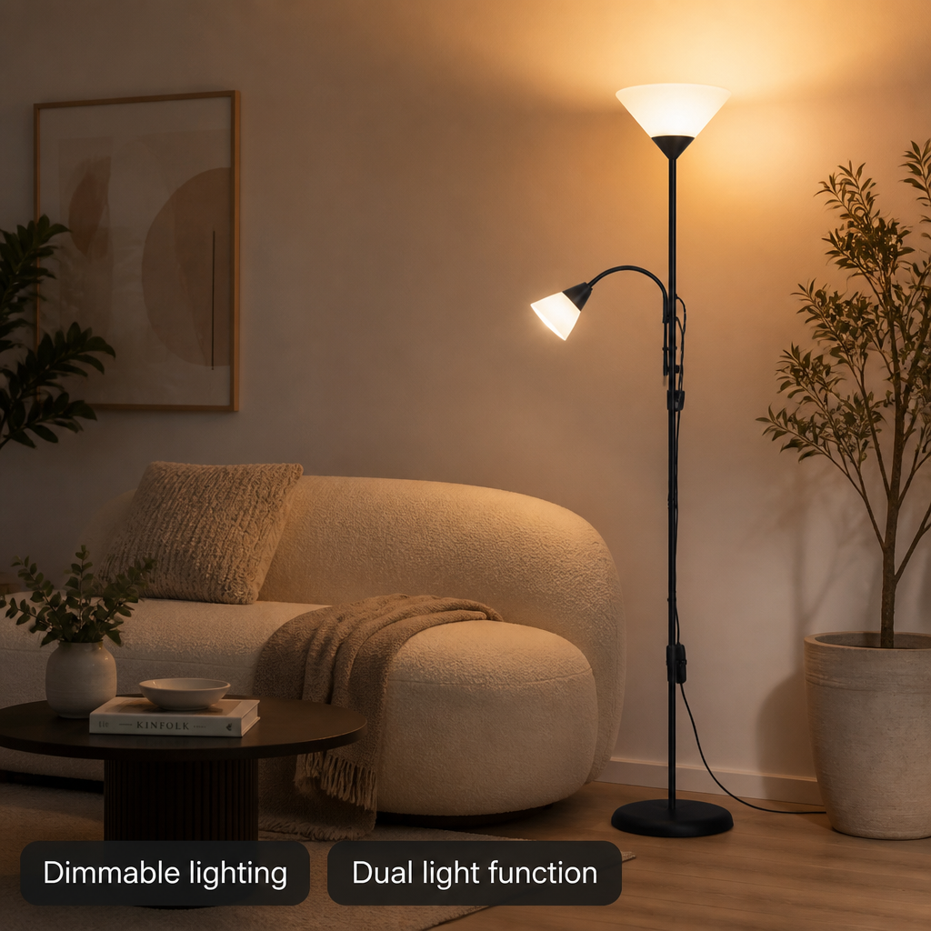 Minimalist Uplighter & Spotlight Floor Lamp