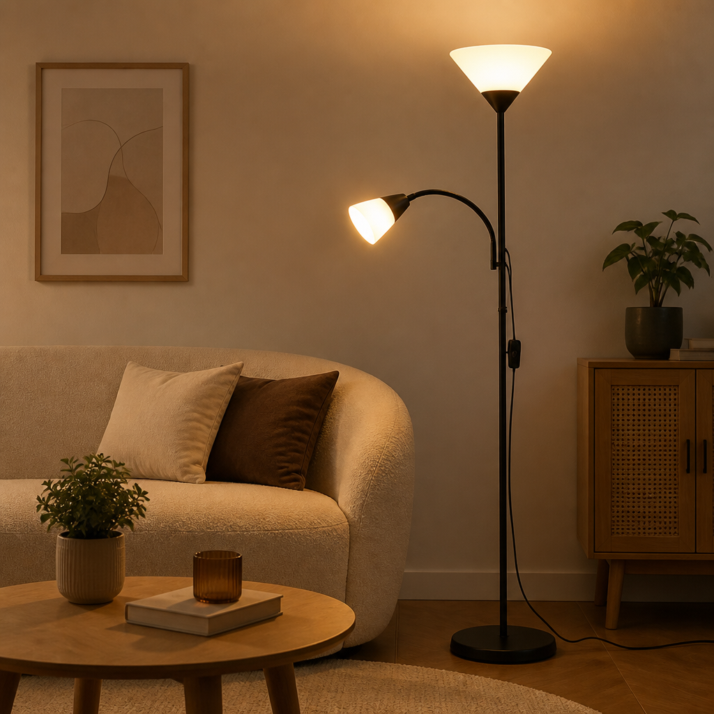 Minimalist Uplighter & Spotlight Floor Lamp