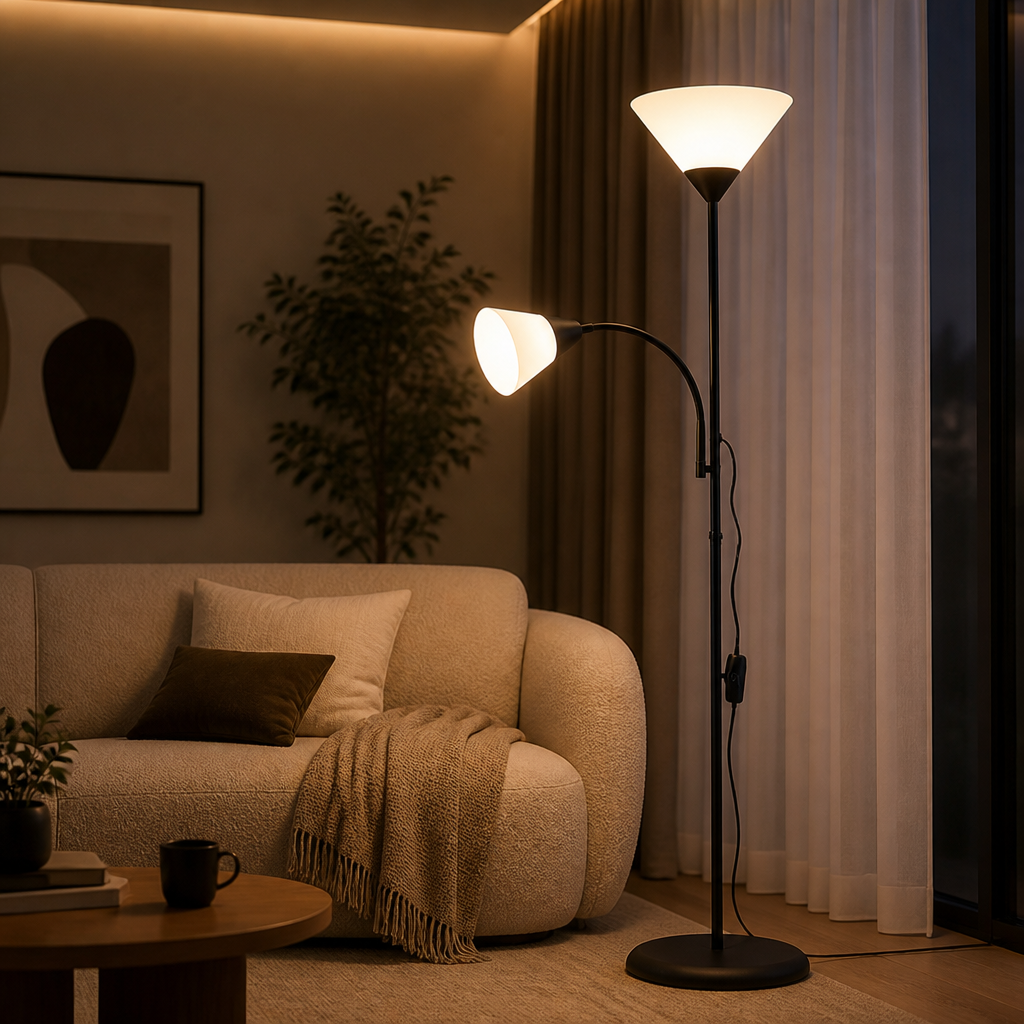 Minimalist Uplighter & Spotlight Floor Lamp