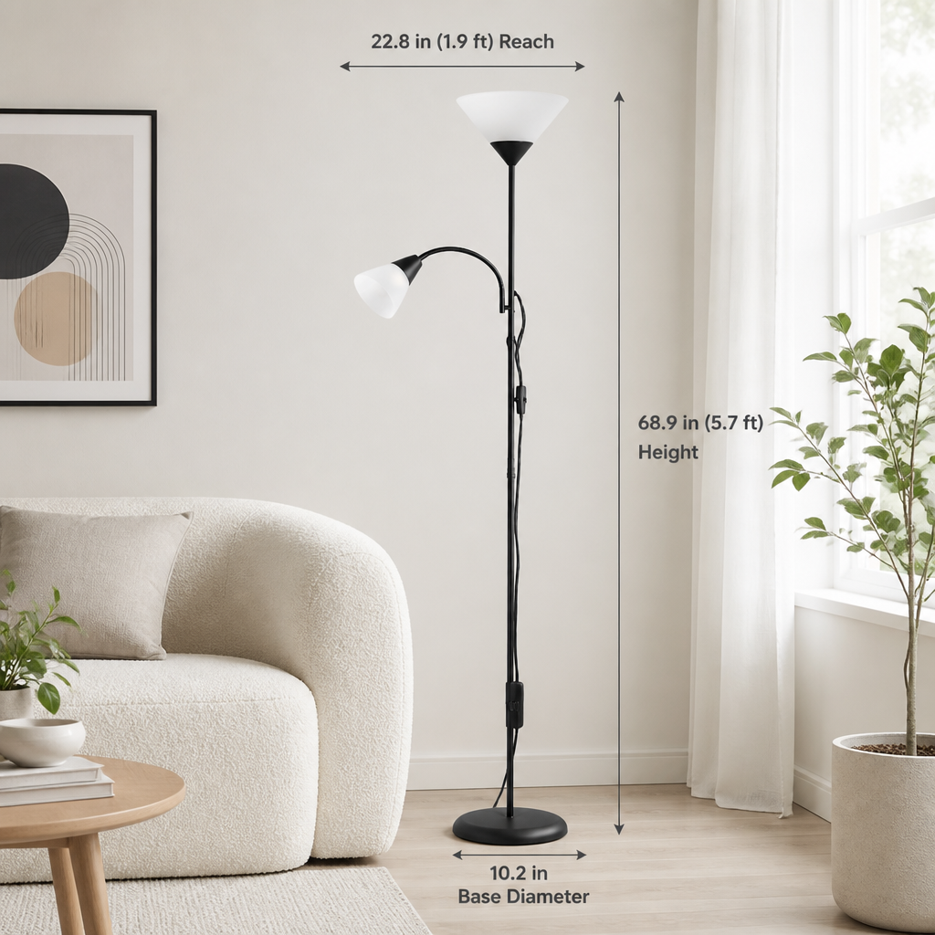 Minimalist Uplighter & Spotlight Floor Lamp