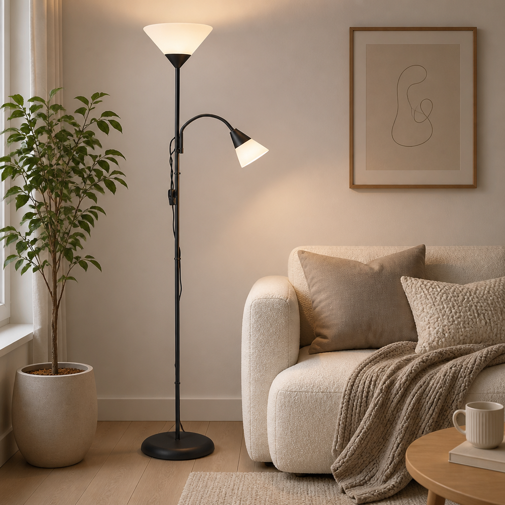 Minimalist Uplighter & Spotlight Floor Lamp