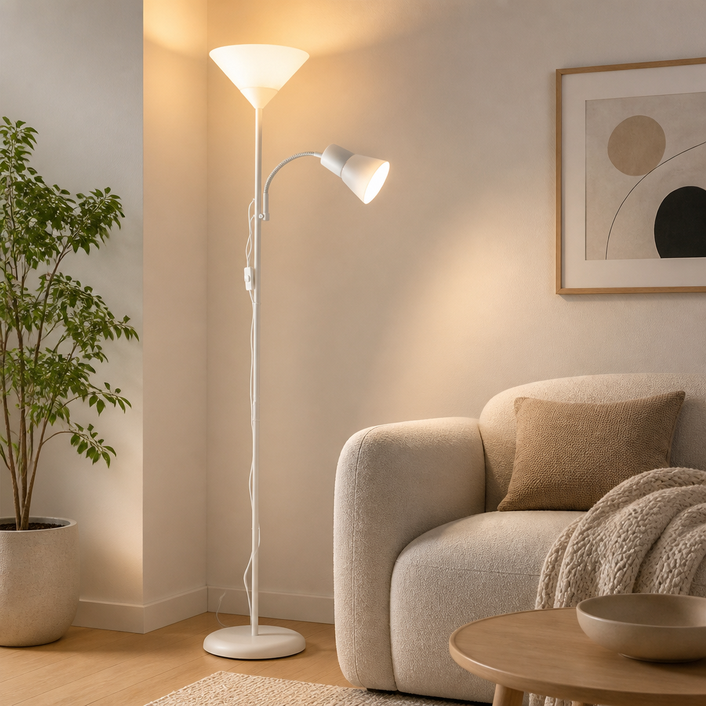 Minimalist Uplighter & Spotlight Floor Lamp