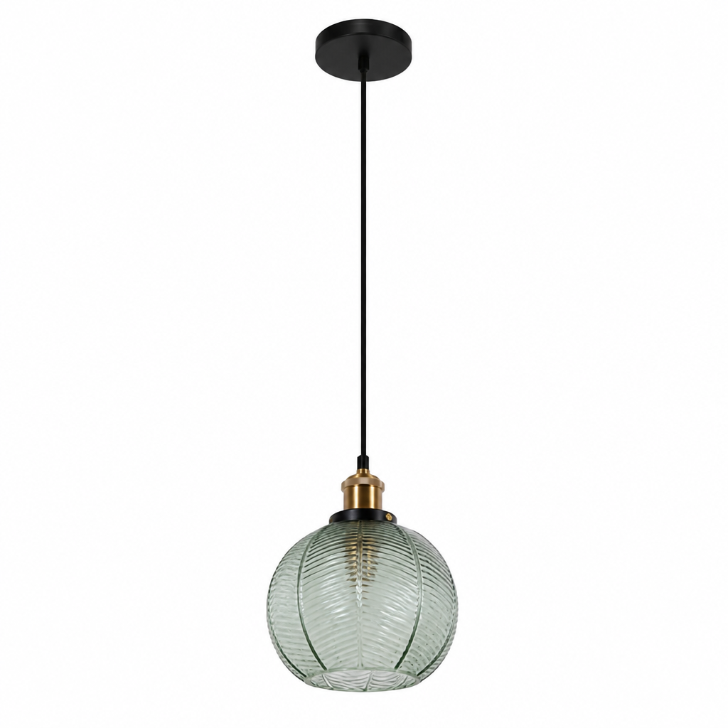 Minimalist Water-Pattern Glass Wire Frame Pendant Light