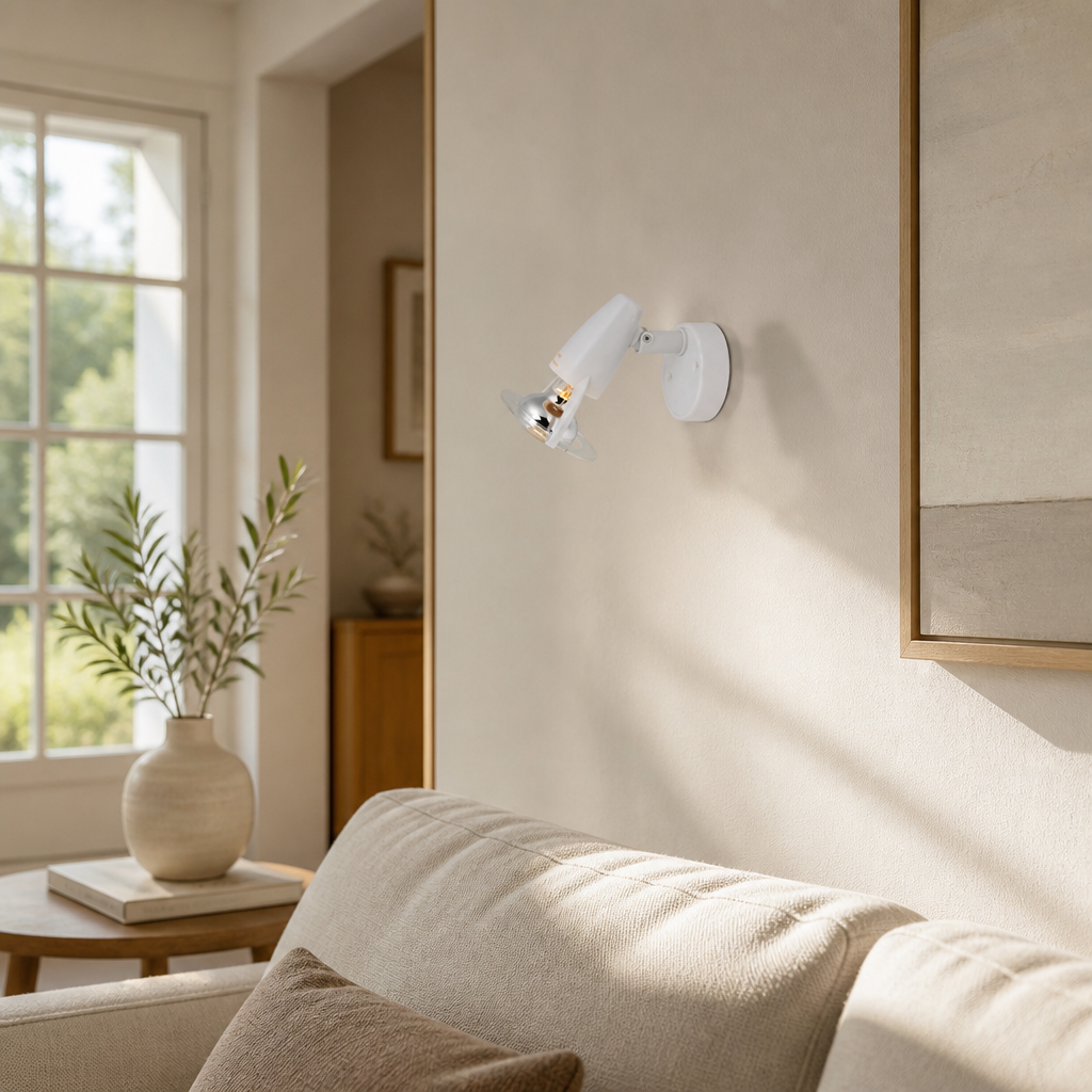 Minimalist White Adjustable Wall Sconce
