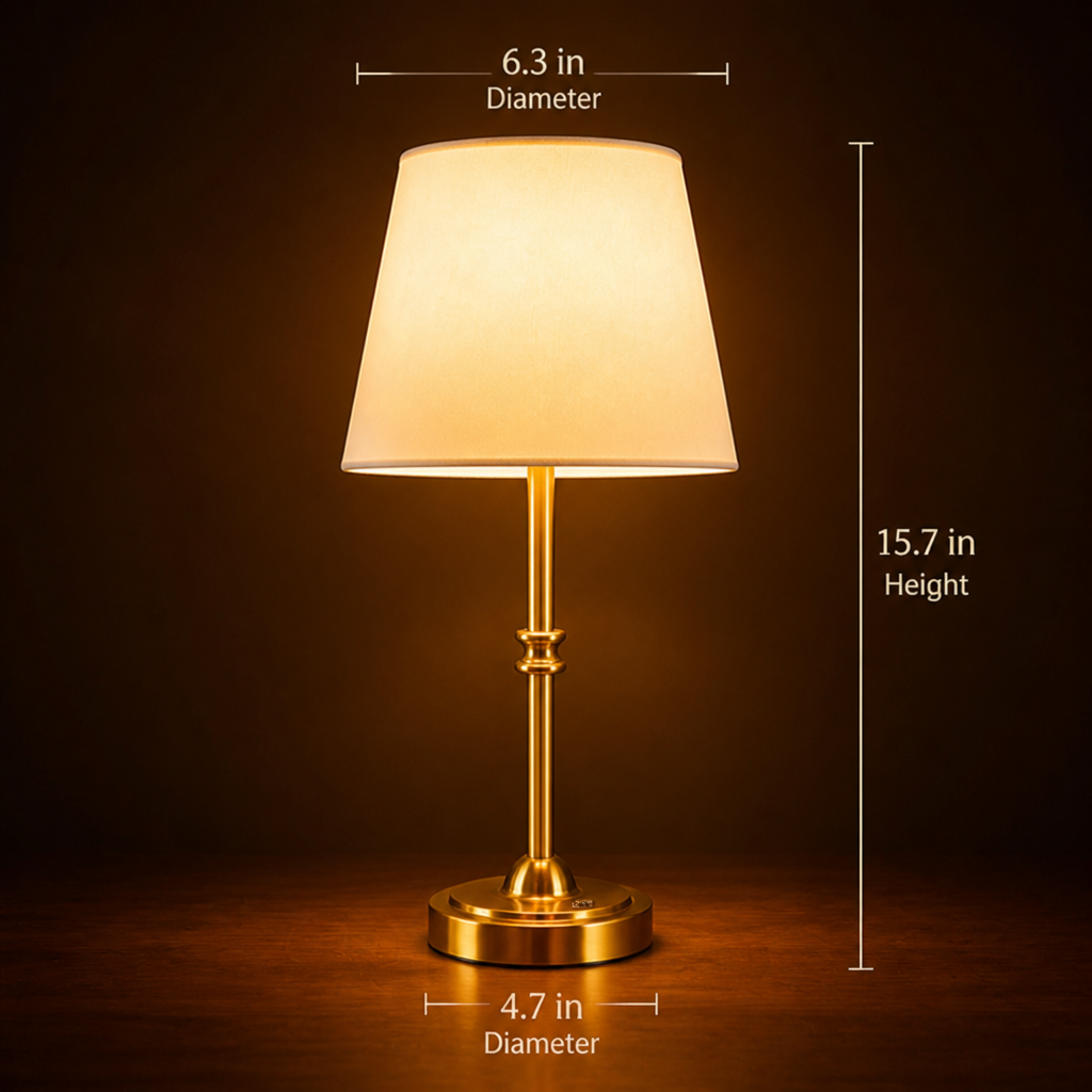 Minimalist White Fabric Touch Dimmer Desk Lamp