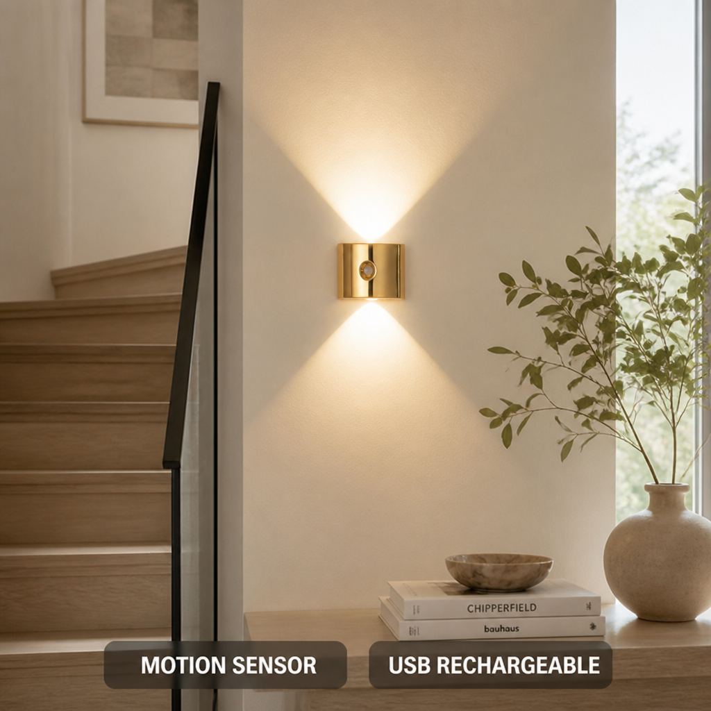 Minimalist White LED Motion Sensor Night Light