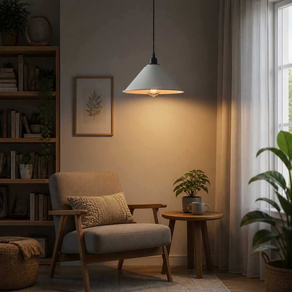 Minimalist White Round Pendant Light