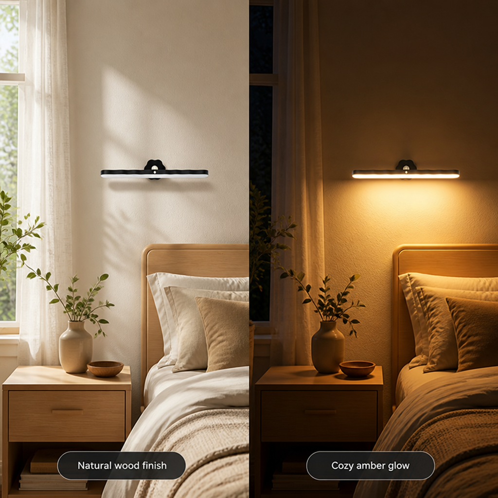 Minimalist Wood Grain Magnetic LED Strip
