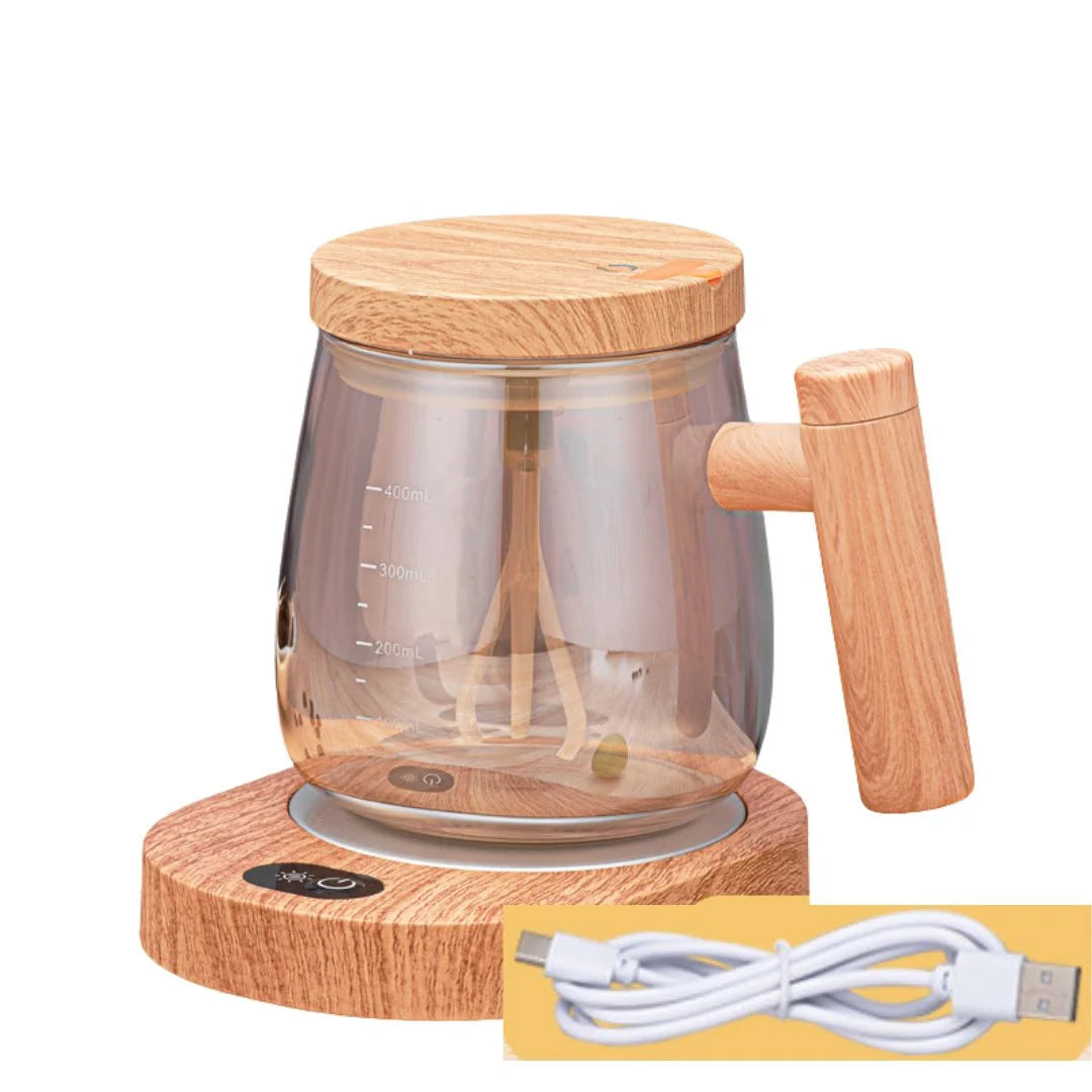 Mixer Mug Maple Wood Rechargeable USB 400ml