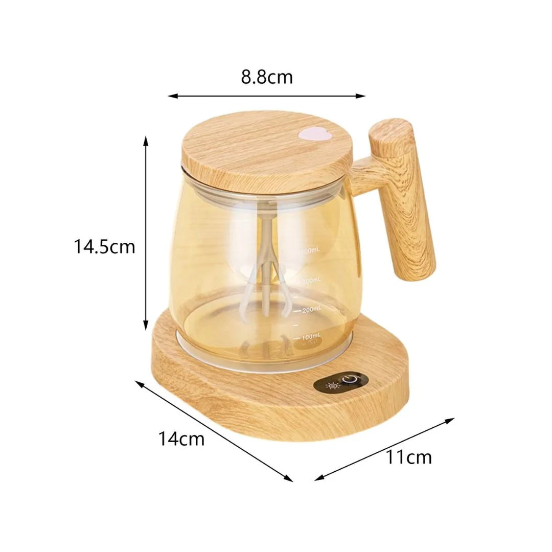 Mixer Mug Maple Wood Rechargeable USB 400ml