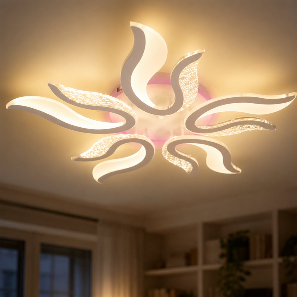 Modern Acrylic LED Flame-Shaped Ceiling Light