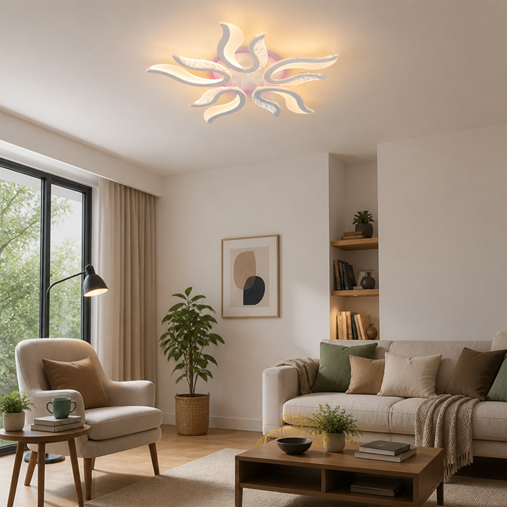 Modern Acrylic LED Flame-Shaped Ceiling Light
