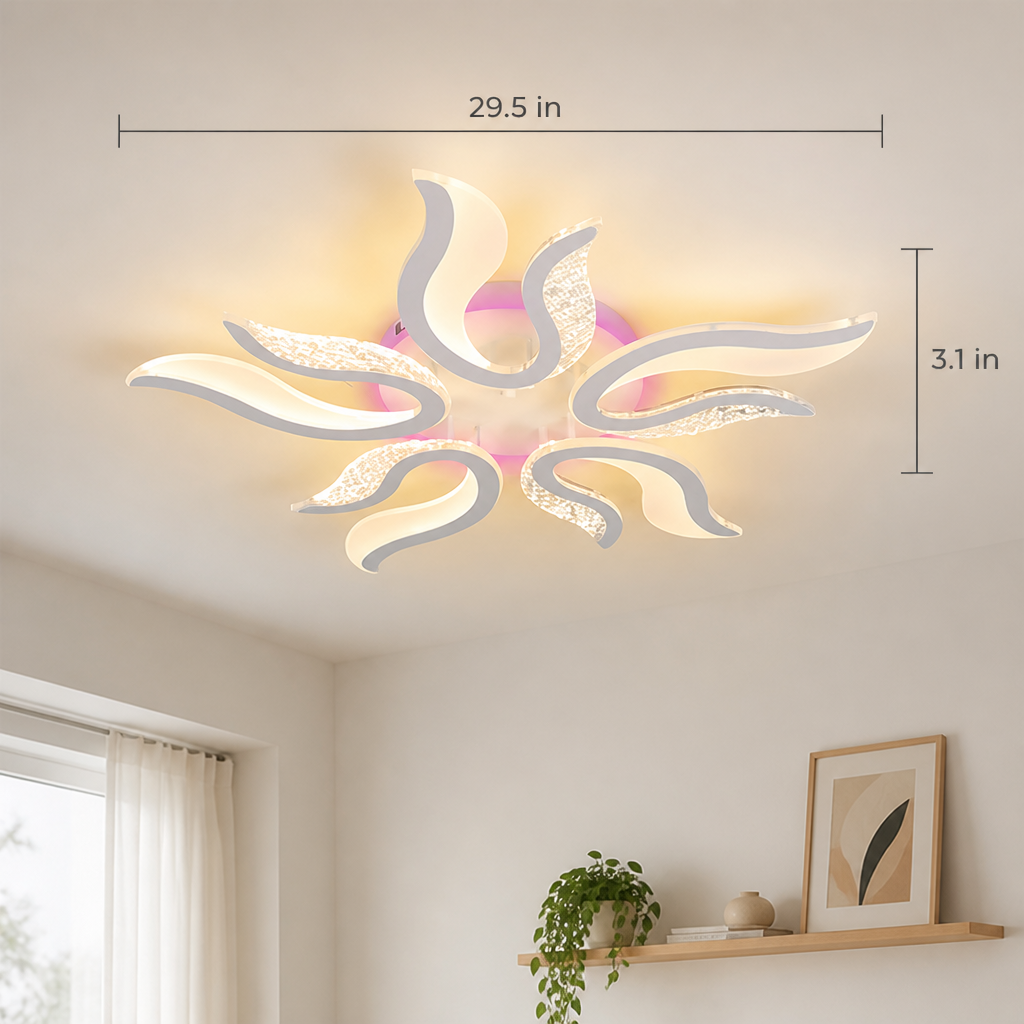 Modern Acrylic LED Flame-Shaped Ceiling Light