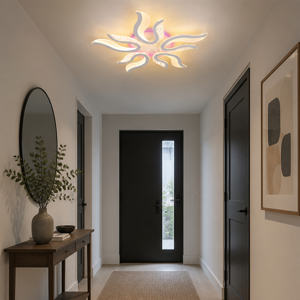 Modern Acrylic LED Flame-Shaped Ceiling Light