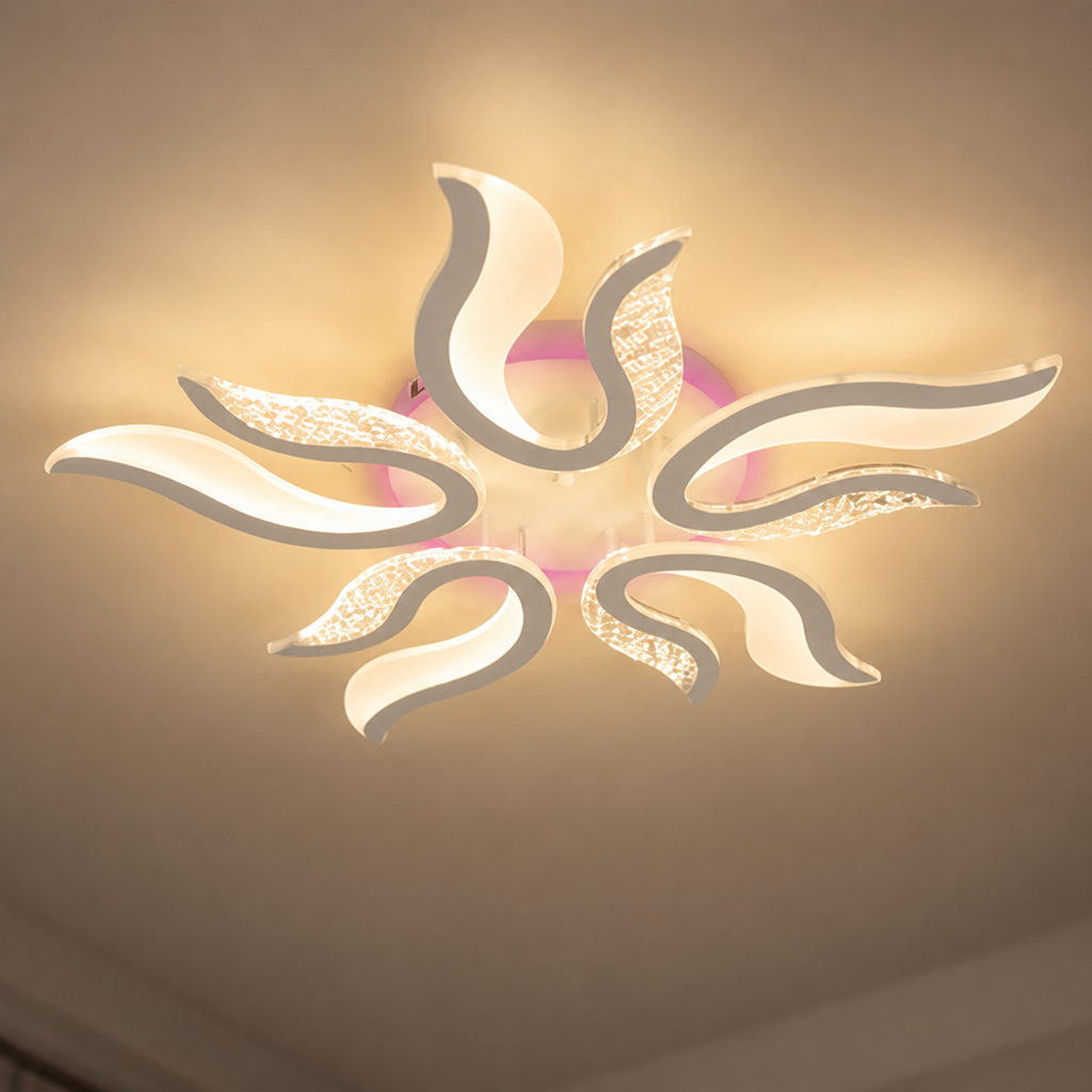 Modern Acrylic LED Flame-Shaped Ceiling Light