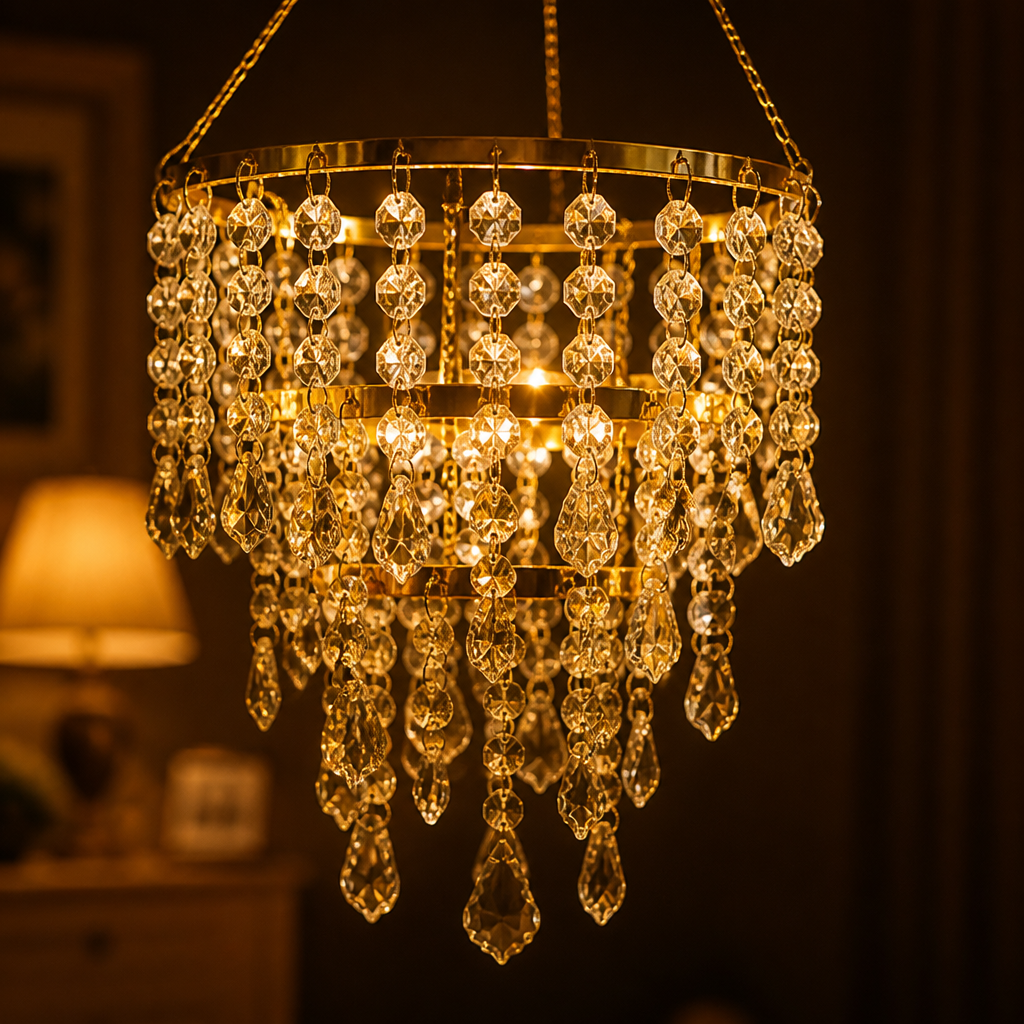 Modern Acrylic LED Three-Layer Beaded Pendant Light
