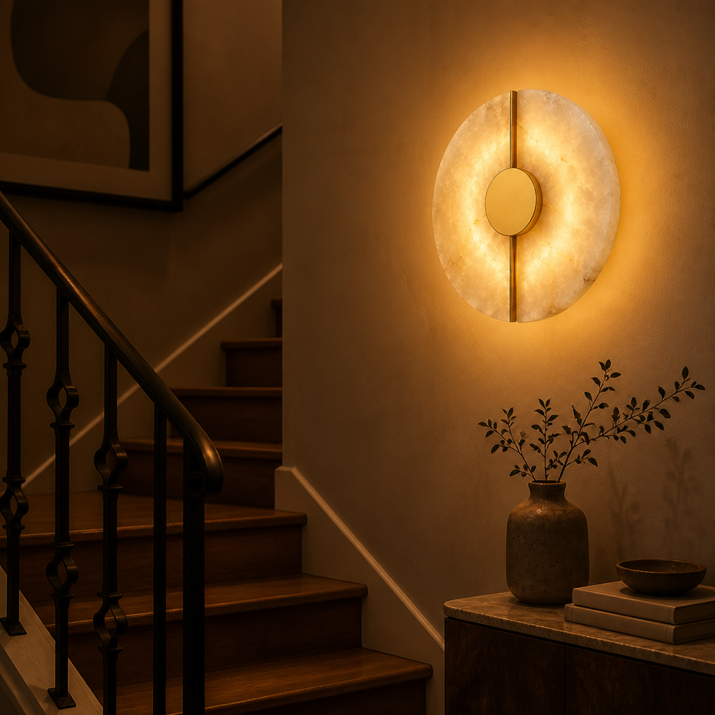 Modern Alabaster Marble LED Wall Sconce
