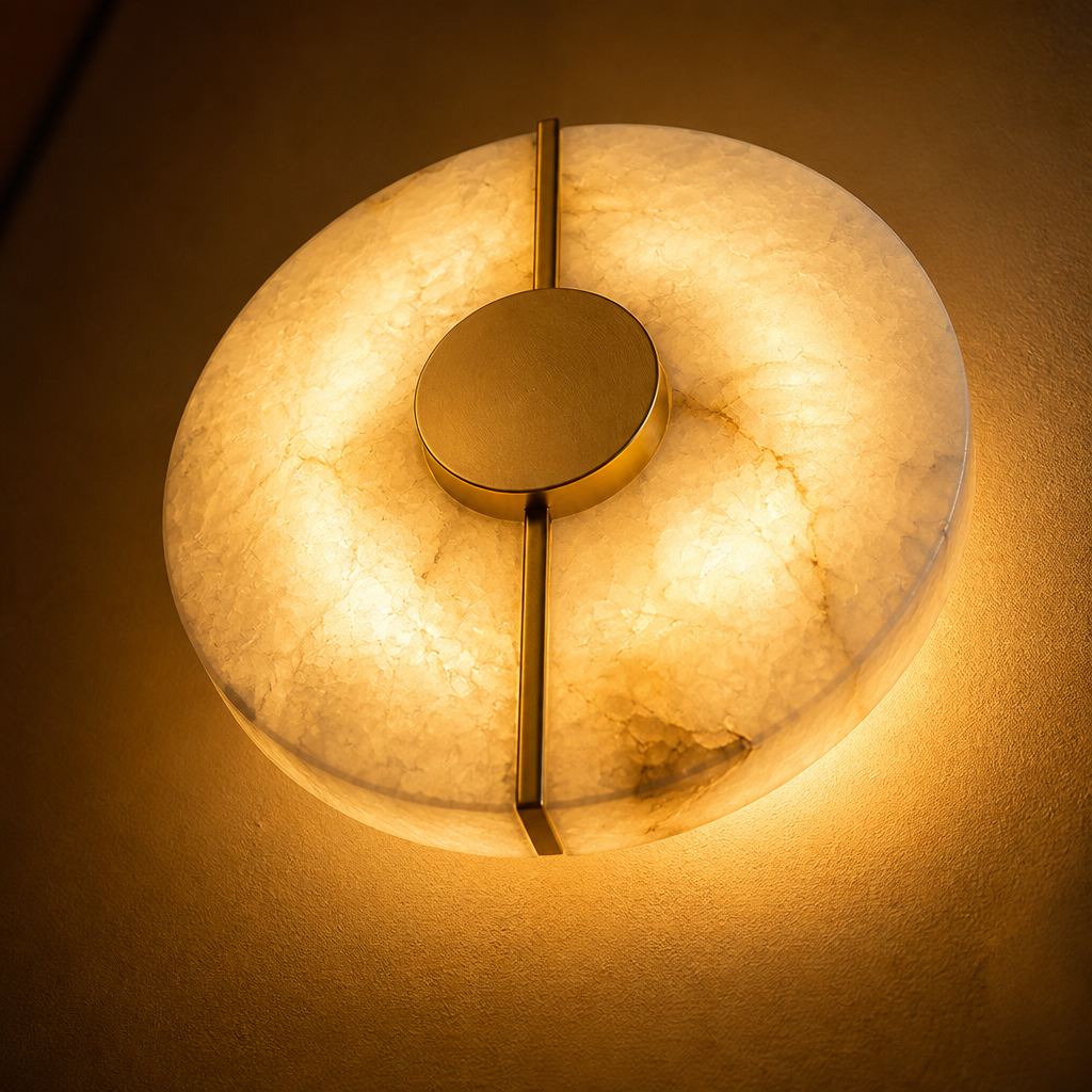 Modern Alabaster Marble LED Wall Sconce