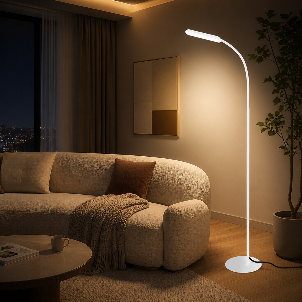 Modern Aluminum LED Gooseneck Floor Lamp