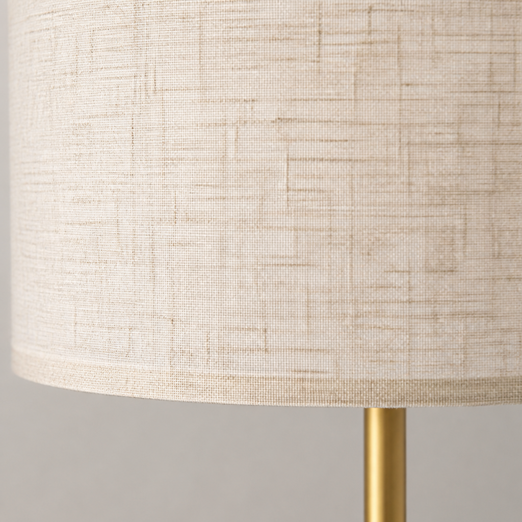 Modern Beige Fabric Height-Adjustable Floor Lamp