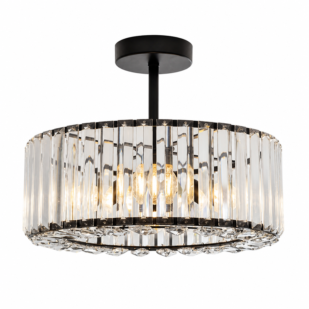 Modern Black Crystal Ceiling Light