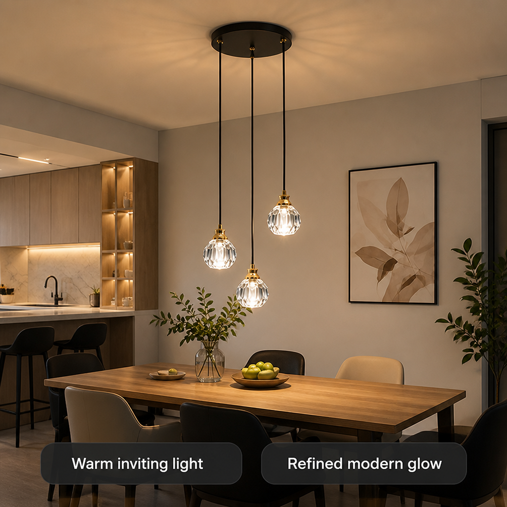 Modern Black Crystal Teardrop Chandelier