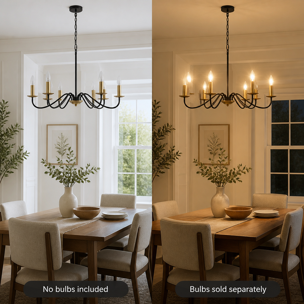 Modern Black & Gold 6-Light Ceiling Light
