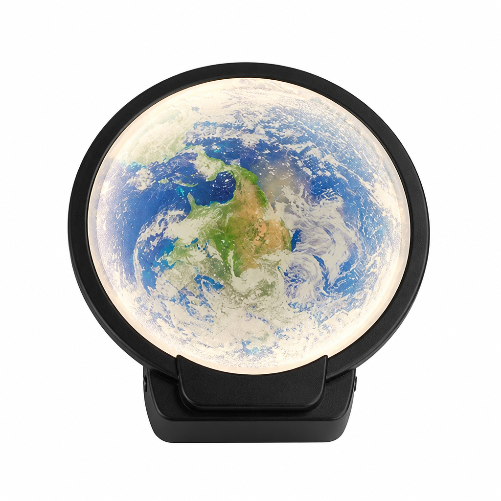 Modern Black Iron LED Moon Wall Sconce
