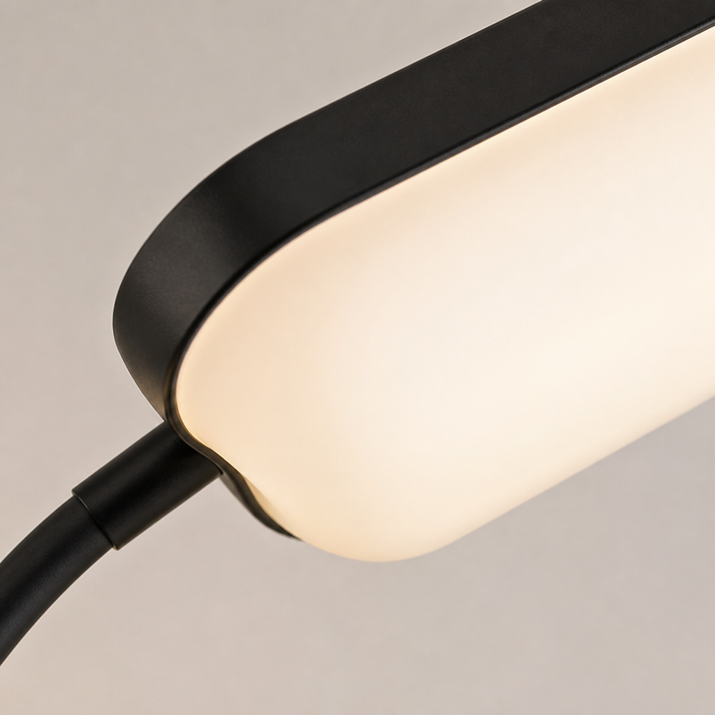 Modern Black Metal LED Gooseneck Floor Lamp