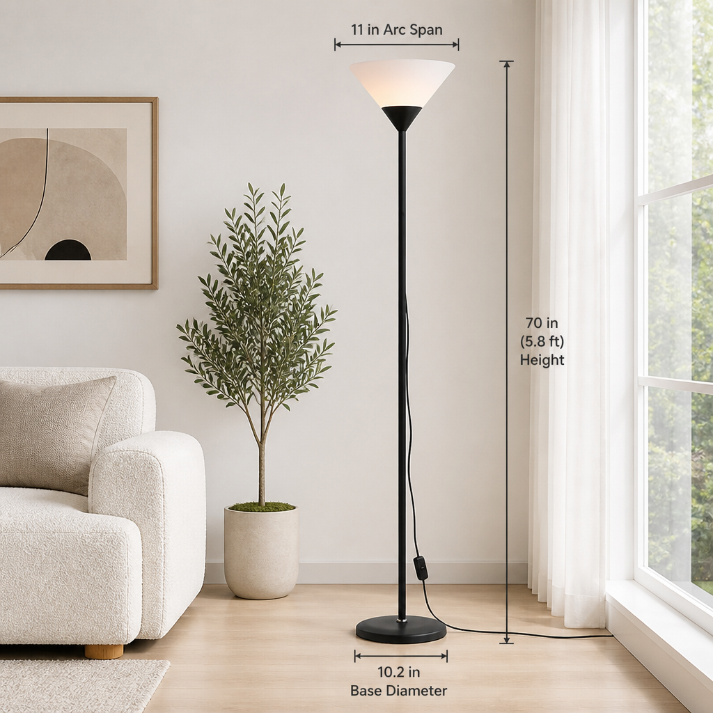 Modern Black & White LED Floor Lamp