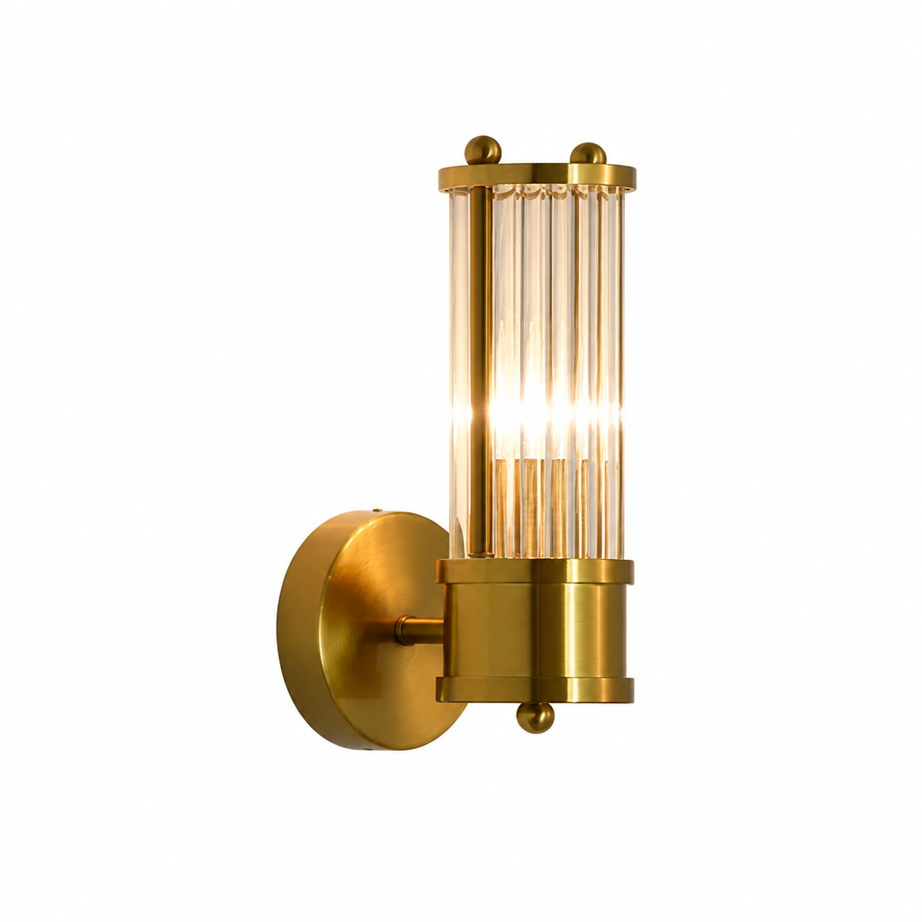 Modern Brass Crystal LED Dimmable Wall Sconce