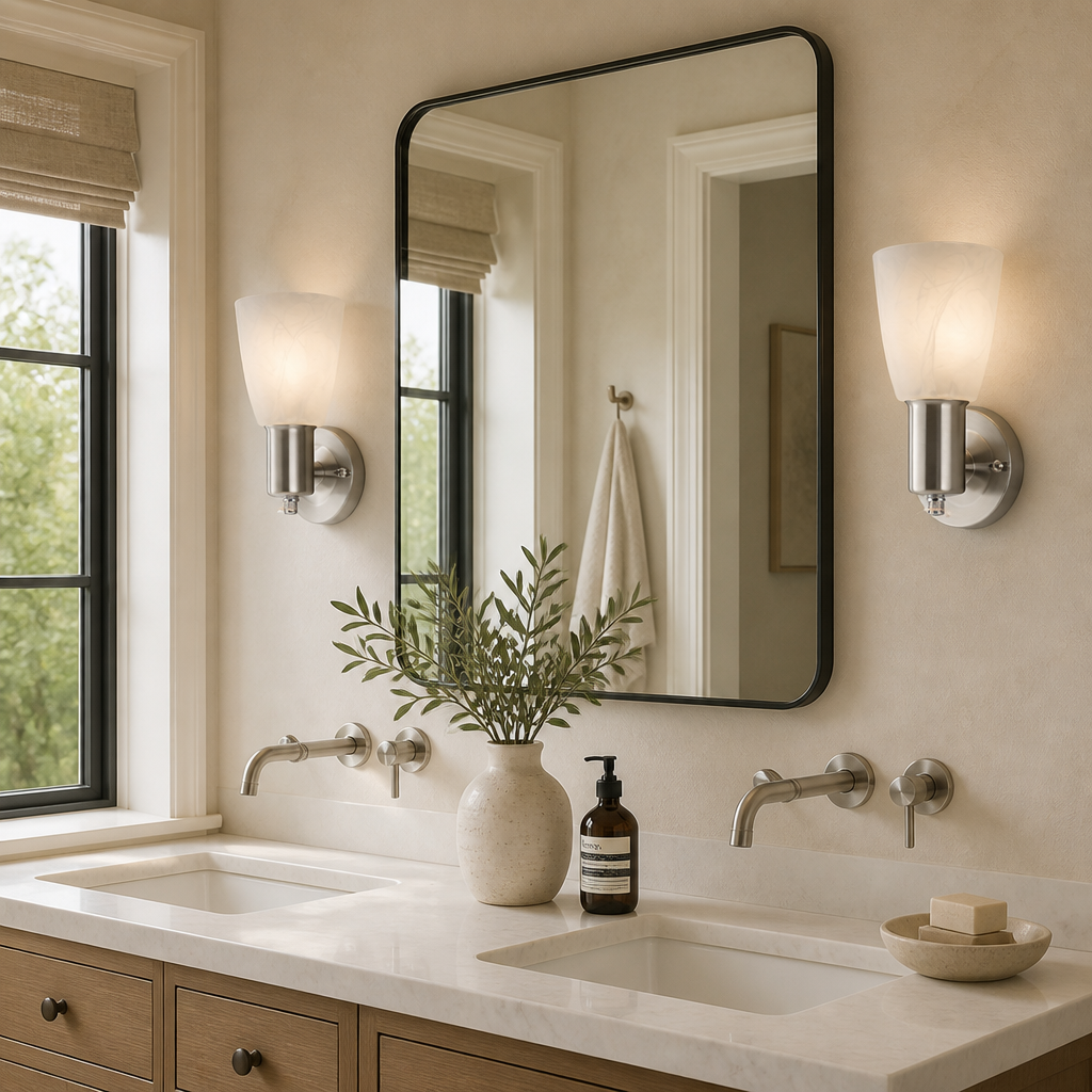 Modern Brushed Nickel Frosted Glass Wall Sconce