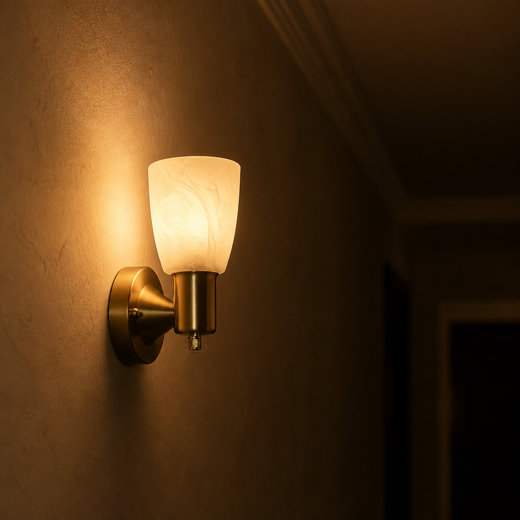 Modern Brushed Nickel Frosted Glass Wall Sconce