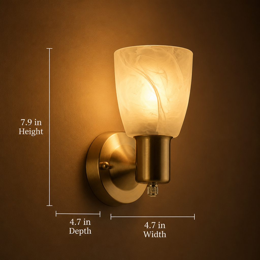 Modern Brushed Nickel Frosted Glass Wall Sconce