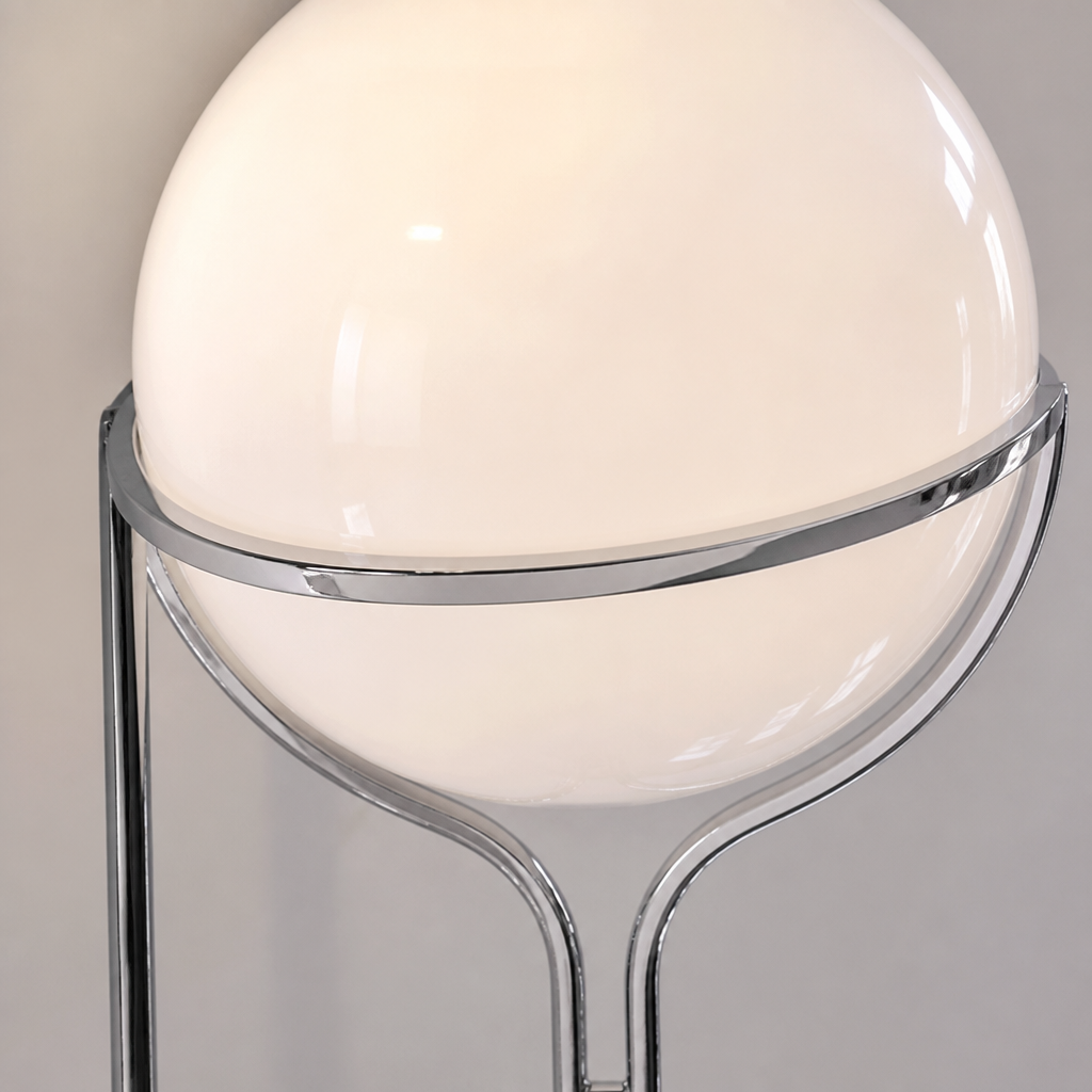 Modern Chrome Acrylic Globe Floor Lamp