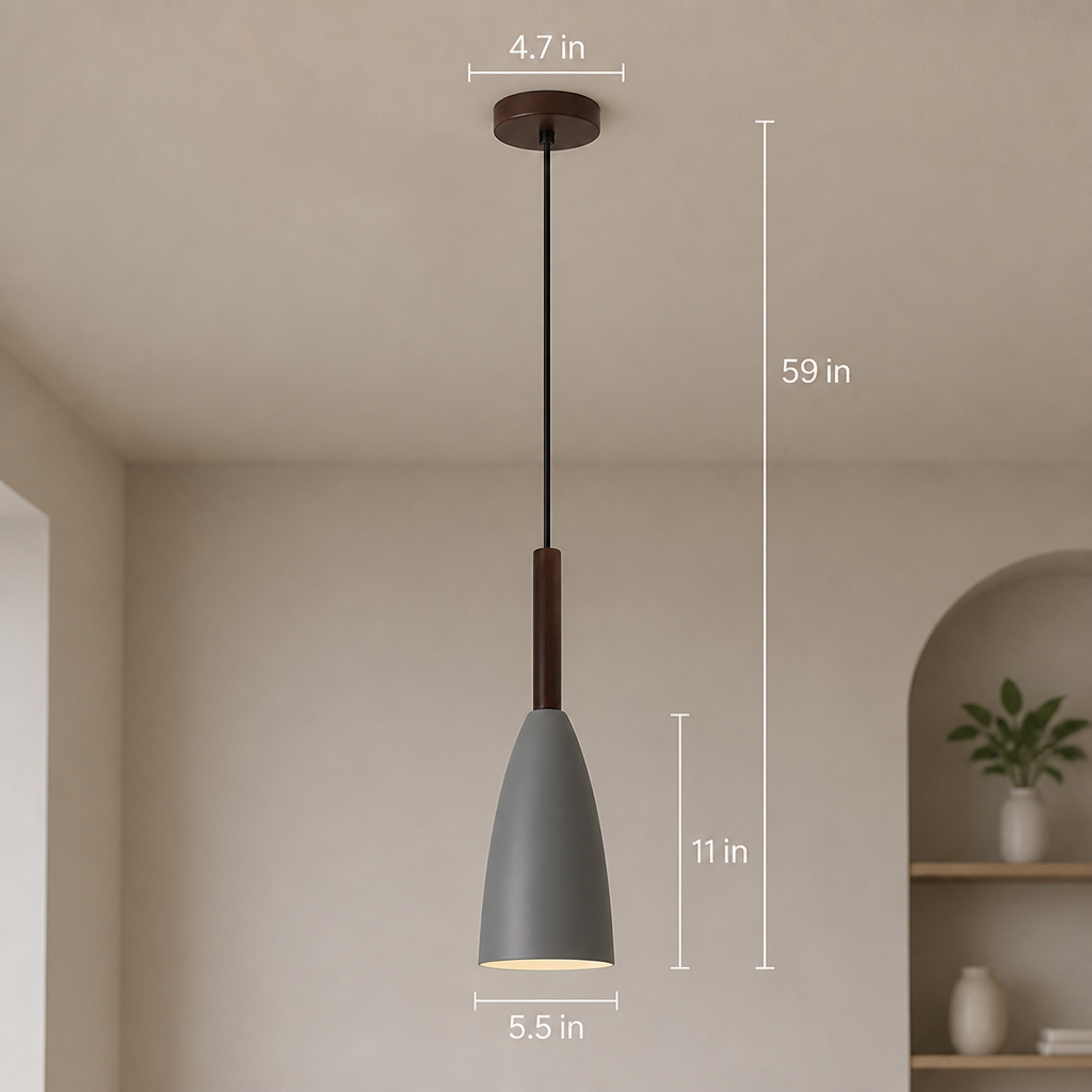 Modern Cone Pendant Shade in Matte Metal Finish